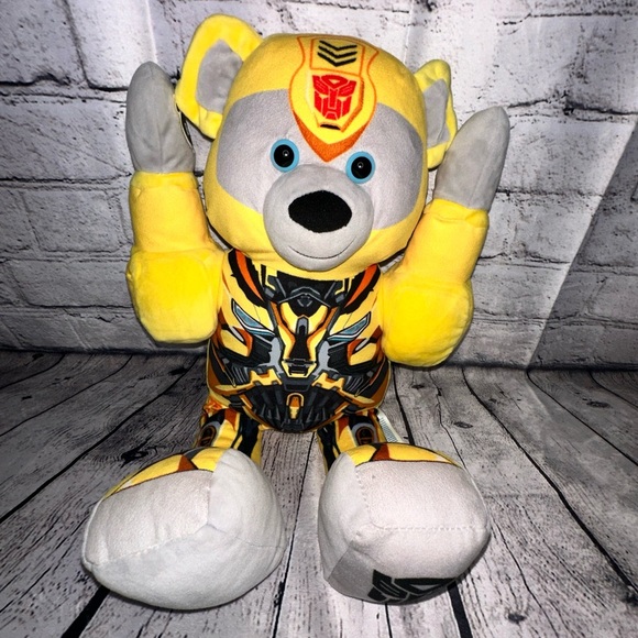 Build A Bear Transformer Bear Bumblebee Yellow Retired Rare Plush - Picture 5 of 15
